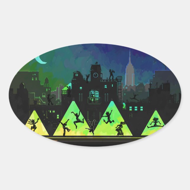 Adesivo Oval New York Boogie Nights (Frente)