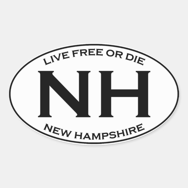 Adesivo Oval NH - New Hampshire (Frente)