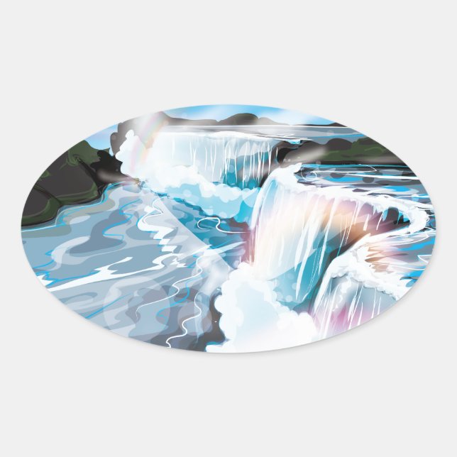 Adesivo Oval Niagara Falls (Frente)