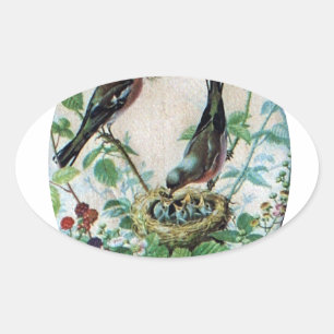 Adesivo Oval Ninho da Alegria: Amor Jovem Espirituoso da Famíli