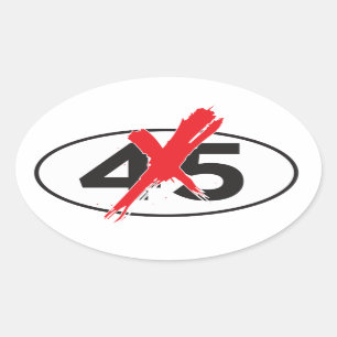 Adesivo Oval NO-45: Artes do autocolante no vidro