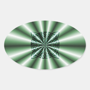 Adesivo Oval Nó Céltico Metálico Verde Personalizado