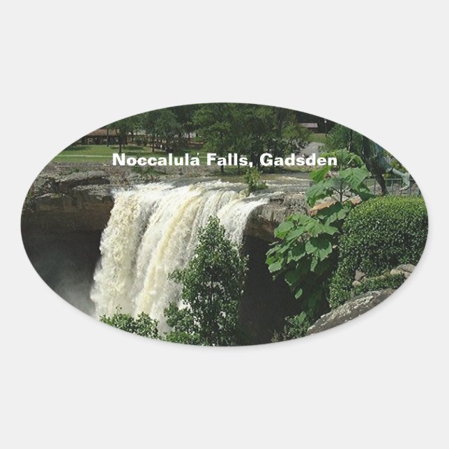 Adesivo Oval Noccalula Falls, Gadsden, Alabama (Frente)