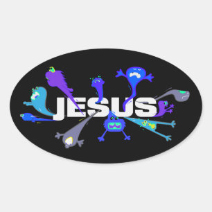 Adesivo Oval Noites assustadores de Jesus