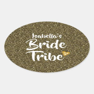 Adesivo Oval Noiva Tribo Dourado Data Coração Personalizado Bri