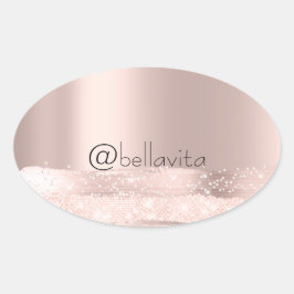Adesivo Oval Nome 16th Spark Rosa Blush Initials Bridal INSTAG