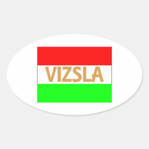Adesivo Oval nome do vizsla em Hungary-Flag.jpg