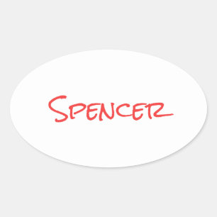 Adesivo Oval Nome personalizado minimalista monograma
