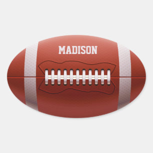 Adesivo Oval Nome personalizado Vinhetas de futebol