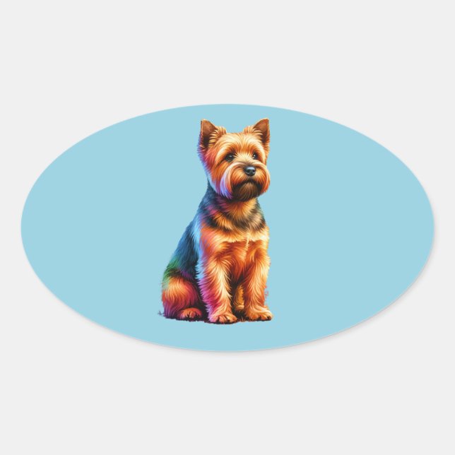 Adesivo Oval Norfolk Terrier Dog (Frente)