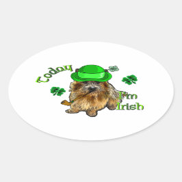 Adesivo Oval Norwich Terrier St Patricks