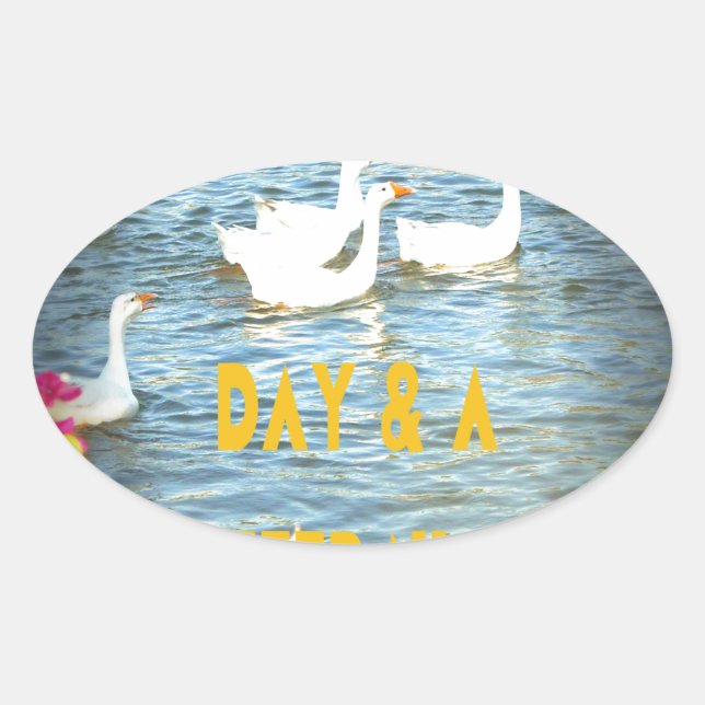 Adesivo Oval Nós sempre deixamos nossos clientes felizes e sati (Frente)