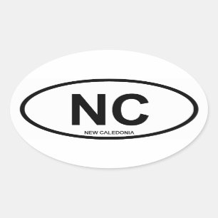Adesivo Oval Nova Caledônia "NC "