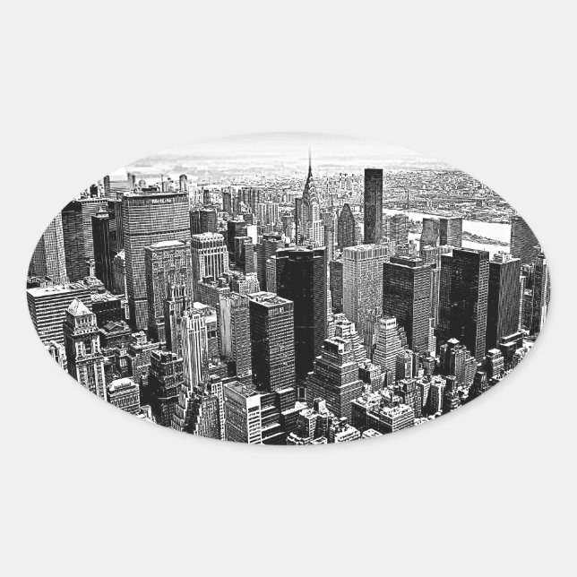 Adesivo Oval Nova Iorque (Frente)