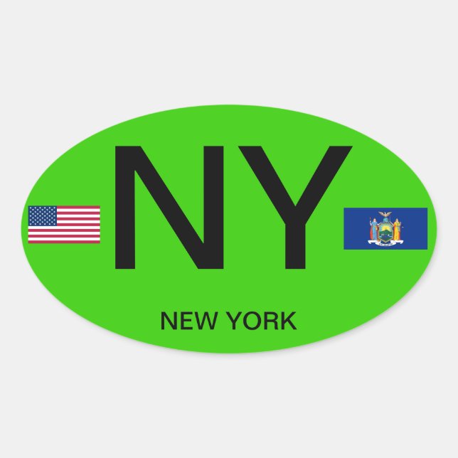 Adesivo Oval Nova Iorque - Sticker Oval do Estilo Europeu (Frente)