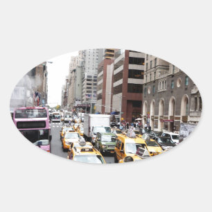 Adesivo Oval Nova Iorque Taxis