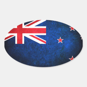 Adesivo Oval Nova Zelândia; Bandeira Kiwi