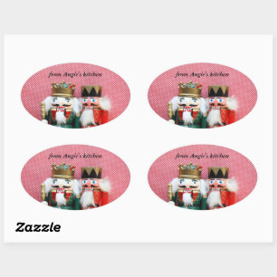 Adesivo Oval Nozes-crackers com bolinhas