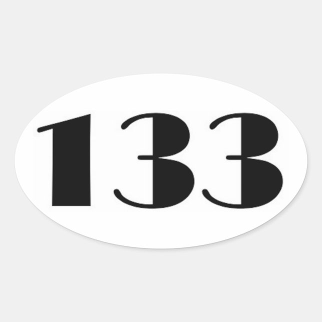 Adesivo Oval Número 133 Meio século (Frente)
