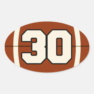 Adesivo Oval Número 30 - Vinheta de futebol