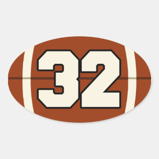 Adesivo Oval Número 32 - Vinheta de futebol