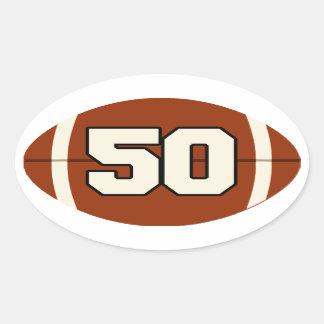 Adesivo Oval Número 50 Futebol StIcker