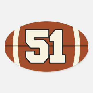 Adesivo Oval Número 51 - Vinheta de futebol
