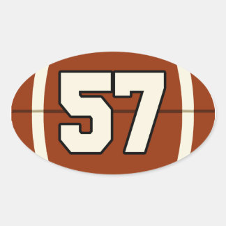 Adesivo Oval Número 57 - Vinheta de futebol