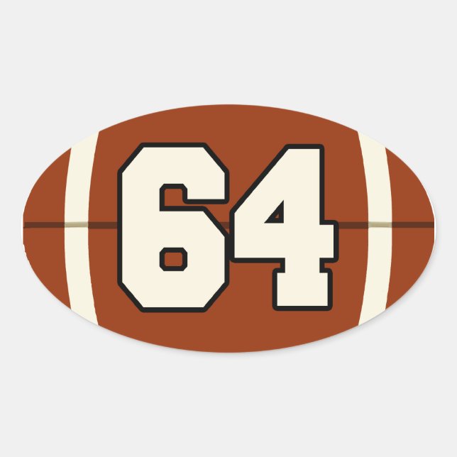 Adesivo Oval Número 64 - Vinheta de futebol (Frente)