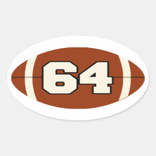 Adesivo Oval Número 64 - Vinheta de futebol