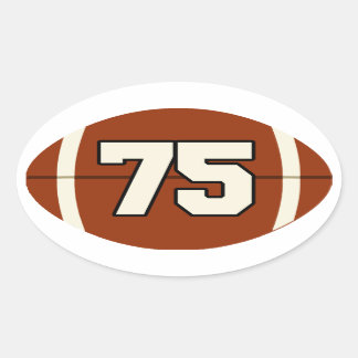 Adesivo Oval Número 75 - Vinheta de futebol
