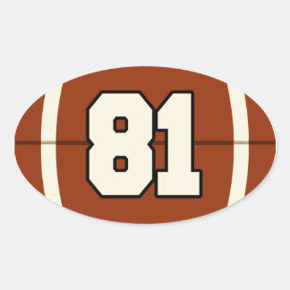 Adesivo Oval Número 81 - Vinheta de futebol
