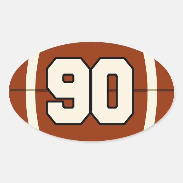 Adesivo Oval Número 90 - Vinheta de futebol (Frente)