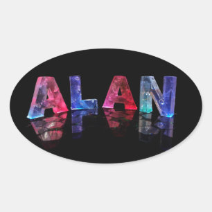 Adesivo Oval O Alan conhecido nas luzes