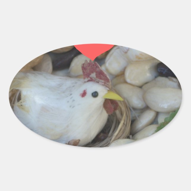 Adesivo Oval O amor estava no ar (Frente)