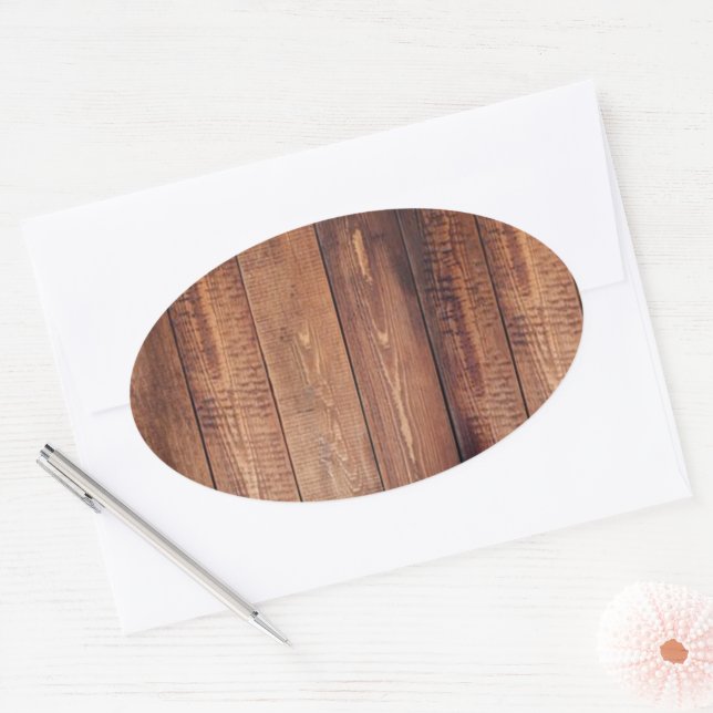 Adesivo Oval O aspecto da madeira real (Envelope)