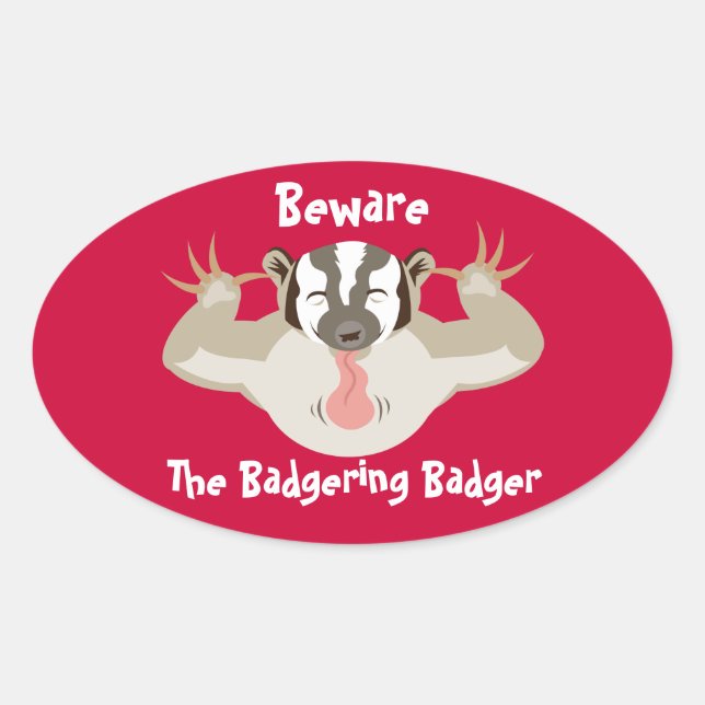 Adesivo Oval O Badgering Badger_Beware oval (Frente)