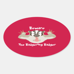 Adesivo Oval O Badgering Badger_Beware oval