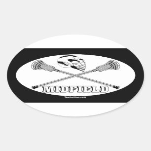 Adesivo Oval o branco do lacrosse cola o midfield