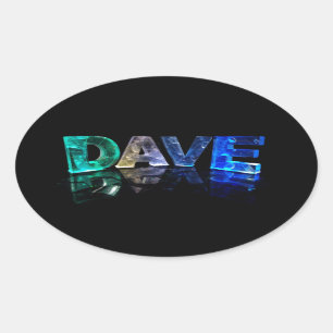 Adesivo Oval O Dave conhecido em 3D ilumina-se (a fotografia)