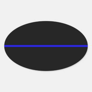 Adesivo Oval O Decor Simbólico De Linha Azul