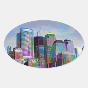 Adesivo Oval O grafite legal splatters a Nova Iorque dos