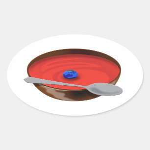Adesivo Oval O mirtilo em uma taça de sopa de tomate - Austin,