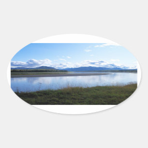 Adesivo Oval o Rio Yukon Alaska