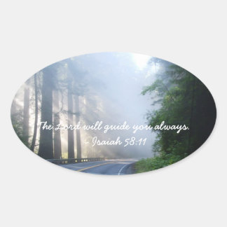Adesivo Oval O Senhor sempre te guiará