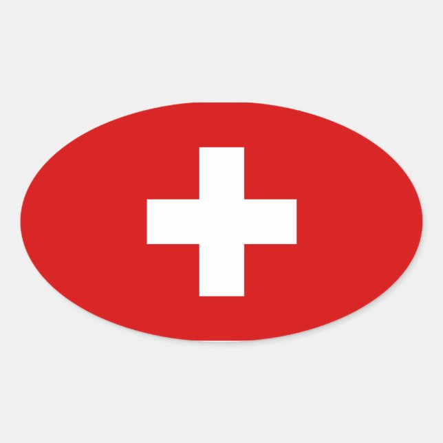 Adesivo Oval O Sinalizador da Suiça (Frente)