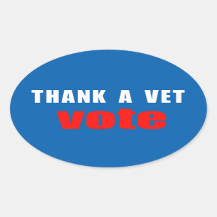 Adesivo Oval Obrigado A Vet Vote Oval Stickers