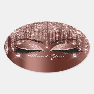 Adesivo Oval Obrigado Doce 16ª Rosa De Bridal Olhos Nervosos