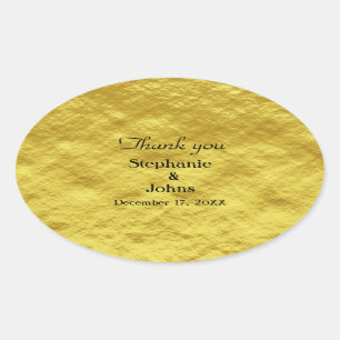 Adesivo Oval Obrigado Etiquetando O Favor Do Casamento Da Folha