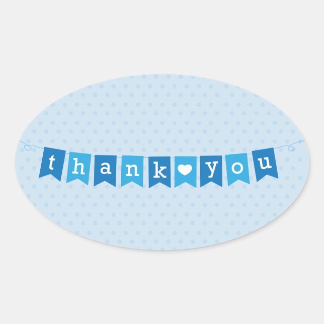 Adesivo Oval Obrigado Flags Blue Sticker (Frente)